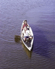 Young girls in canoe