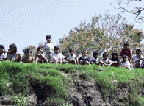 Children on river bank