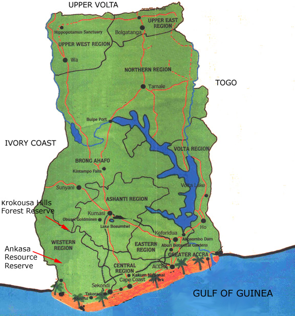 Map Of Ghana With Regions. There are ten regions namely